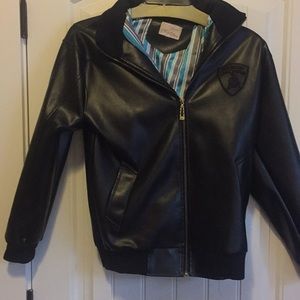 EMW  Lamborghini Black faux leather jacket  Size L